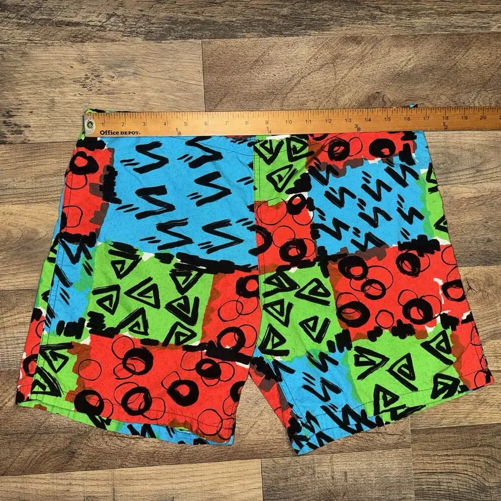 Vintage Surf Line Jams Shorts Mens Medium‎ Colorful Made in USA 80s 90s